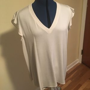 Kate Spade Satin Crepe Blouse - White L